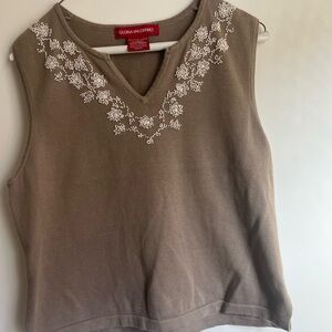 Gloria Vanderbilt Women's Brown Floral Tank Top